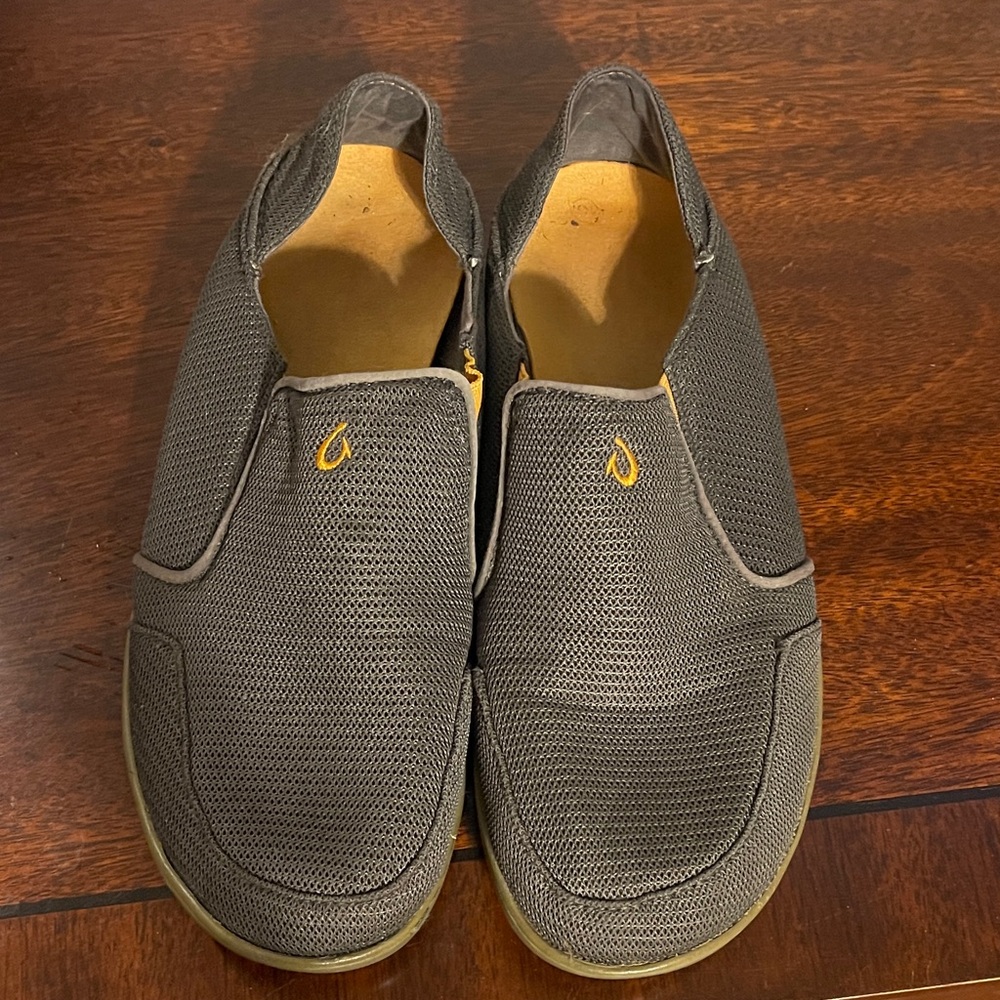 OluKai Men's Charcoal Slip-On Loafers